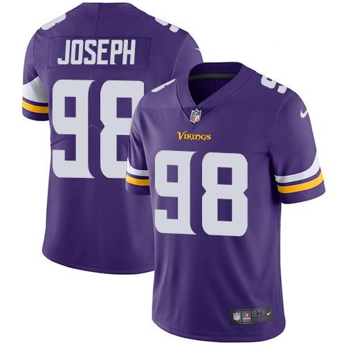 Men 2019 Minnesota Vikings 98 Linval Joseph purple Nike Vapor Untouchable Limited NFL Jersey